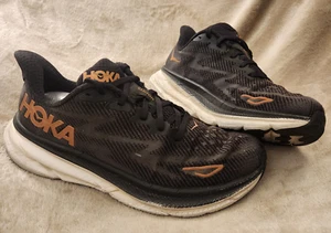 Size 8 B - Hoka One One Clifton 9 Black Copper Womens - Worn, Qwik Ship! - Picture 1 of 7