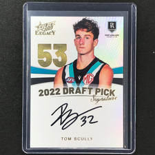 2023 Legacy AFL TOM SCULLY 2022 Draft Pick Signature Auto Gold 89/90