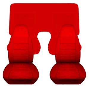 Fundas de asiento de coche delanteras y traseras se adaptan a Pontiac Firebird 1967-2002 rojo sólido - Imagen 1 de 1