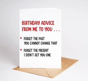 Tarjeta de cumpleaños divertida tarjeta grosera regalo olvidado hermano hermana BC041 - Imagen 1 de 3
