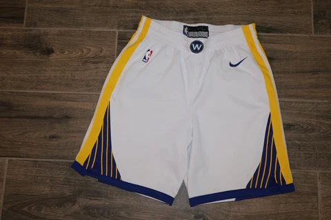 Golden State Warriors Authentic Nike Dri-Fit Shorts NBA Basketball 34 White Sewn Cover