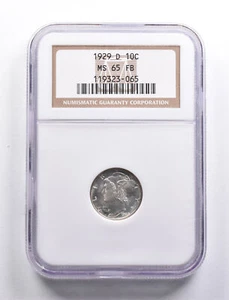 MS65 FB 1929-D Mercury Dime NGC *4819 - Picture 1 of 3