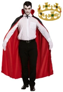 Adult Reversible Cape with Multi-Size King Crown (59cm) - Elegant Costume Set fo - Picture 1 of 3
