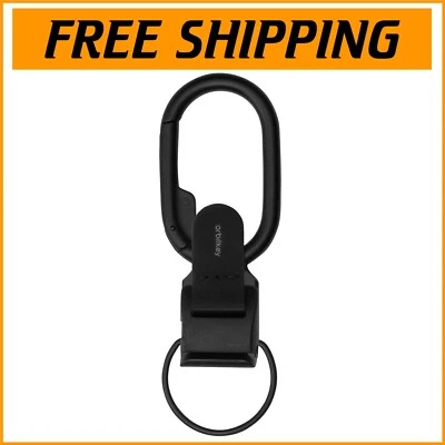 Elegante clip para llave de acero inoxidable negro con cierre magnético y accesorio de anillo en D Foto 1 de 4