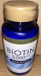 CARLYLE Biotin, 5000 mcg 200 Soft Gels Exp 04/2027 Beauty Formula. - Picture 1 of 6