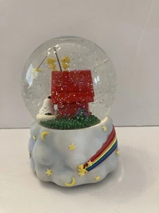 Westland Peanuts Goodnight Snoopy Musical Snow Globe Plays Schubert Serenade - Picture 1 of 9