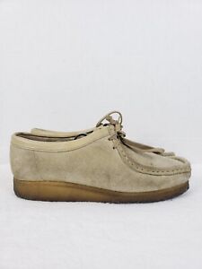 Clarks Wallabees Shoes Womens 7.5M Original Moccasin Tan Suede Comfort Lace Up