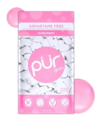 Goma de mascar PUR xilitol chicle (55 piezas) goma de mascar vegana sin azúcar Foto 1 de 3