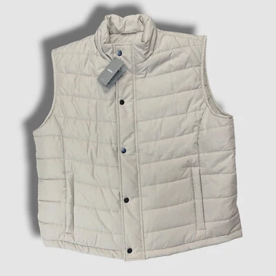 $596 Neiman Marcus Hombre Beige Cuello Deportivo Chaleco Chaqueta Talla XXL Foto 1 de 2