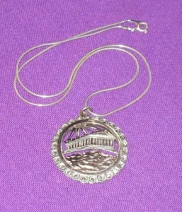 COLLAR COLGANTE ART DECO AÑOS 30 ORO 9CT Y PLATA 950 SUNBURST MARCASITA VINTAGE - Imagen 1 de 7
