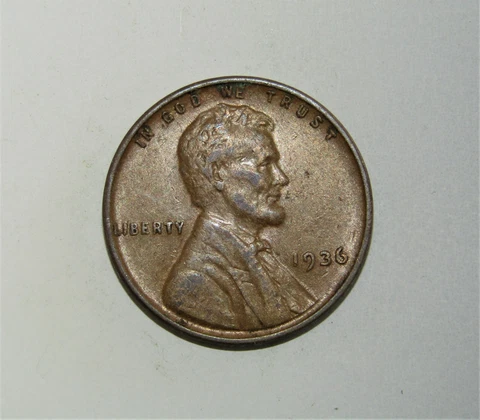 1936 LINCOLN Wheat Cent Slight Double Die Cover
