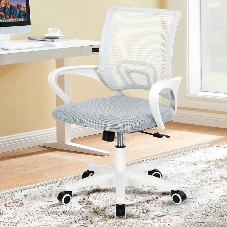 OYAJIA Swivel Mesh Ergonomic Office Chair Computer Desk Chairs Adjustable Height White