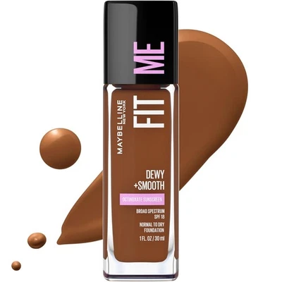 Maybelline Fit Me Dewy + Smooth Liquid Foundation Makeup, 375 Java - 1 fl. oz. - Image 1 of 3