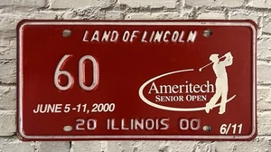 Placa de licencia de evento especial Illinois 2000 Ameritech Senior Open evento de golf 60 - Imagen 1 de 2