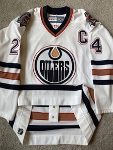 Edmonton Oilers Steve Staios CCM Authentic NHL Hockey Jersey 52 White Vintage - Picture 1 of 3