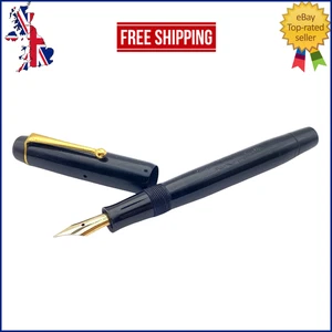 VINTAGE MONTBLANC SIMPLO FOUNTAIN PEN BLACK FLEXIBLE 14K GOLD FINE NIB GERMANY - Picture 1 of 15