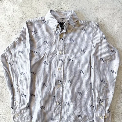 Brooks Brothers Boys Oxford Shirt S Striped Equestrian Horse Preppy Ivy League - Image 1 of 4