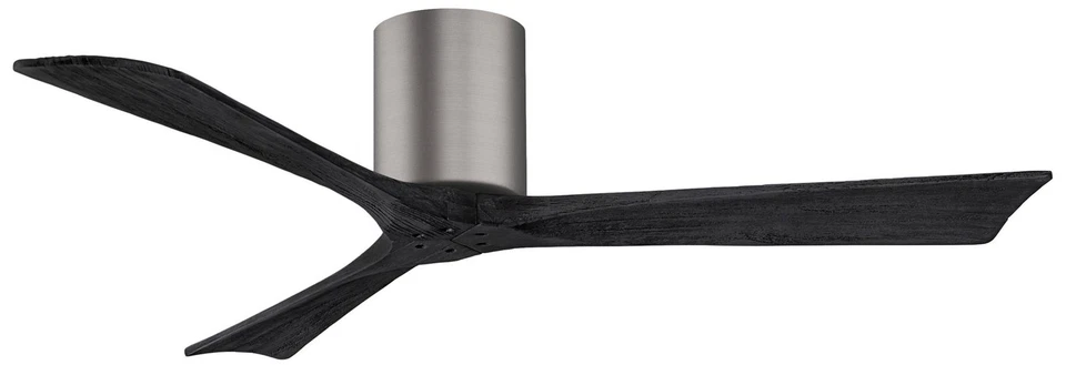 52" Matthews Irene 3H Pewter and Black Remote Hugger Ceiling Fan - Image 1 of 1