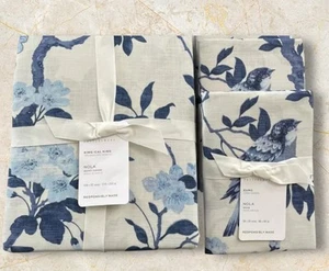 NEW Pottery Barn NOLA SONGBIRD Duvet King Cal King & 2 Euro Shams Blue Multi - Picture 1 of 1