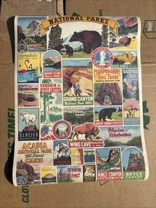 Vintage National Parks Cavallini Papers & Co. Poster And Wooden Hanger - Picture 1 of 4