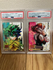 Juego de tarjetas My Hero Academia 55 aniversario Izuku Midoriya PSA10 Ochako PSA9 - Imagen 1 de 2