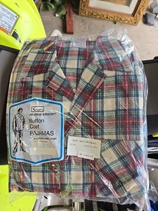 Nuevo de Lote Antiguo Conjunto de Pijama de Franela Sears Perma-Prest Años 70 Para Hombre Talla Mediana - Imagen 1 de 5