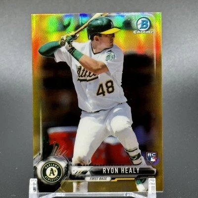 2017 Bowman Chrome Gold #'d /50 Ryon Healy #35 Rookie RC - A's Mini - Image 1 of 3