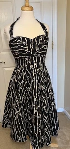 Mädchen von Savoy Anthropologie Fit & Flare Retro Neckholder Kleid Größe 12 Neu mit Etikett - Bild 1 von 17