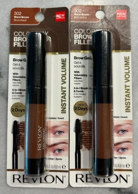 Revlon Colorstay Relleno de Fibra para Cejas Gel 302 Marrón Cálido Lote de 2 Foto 1 de 2