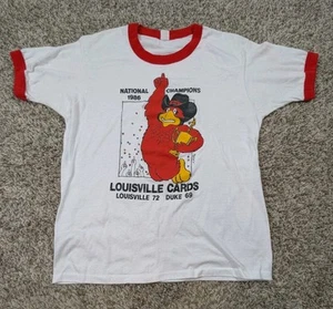 Camiseta de Colección 1986 Louisville Cardinals Campeones Nacionales Timbre Para Hombre Grande - Imagen 1 de 5