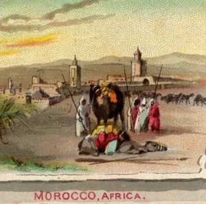 1891 Victorian Trade Card Arbuckle Brothers Coffee Morocco #30 A26 - Bild 1 von 3