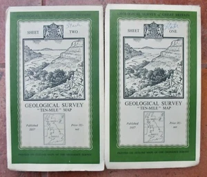 UK GEOLOGICAL SURVEY "TEN-MILE" MAPS vintage 1957 sheets one and two - Picture 1 of 1