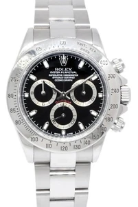 Rolex Daytona Chronograph Steel Black Dial Mens 40mm Watch Z 116520 - Picture 1 of 11