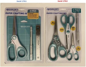 Westcott 4-Piece Stainless Steel Paper Crafting Set Please Choose 17911 or 17912 - Picture 1 of 6