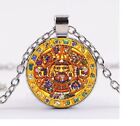 Mexico Aztec Large Pendant 925 Sterling Silver 20 Necklace Women Men Gift