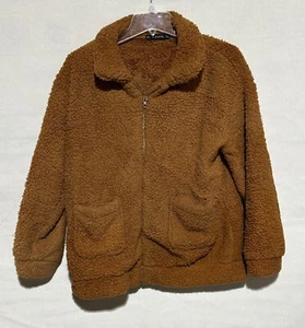 Zaful Orange Fuzzy Lightweight Long Sleeve Women's Jacket Medium - Picture 1 of 4