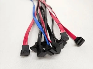 ***GREAT*** MIXED LOT 10 SATA CABLES 17"-20" RIGHT ANGLE SERIAL LOCKING TABS!!! - Picture 1 of 3