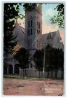 1909 St. Marys Catholic Church Exterior Tiffin Ohio OH Posted Trees Postcard