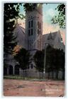 1909 St. Marys Catholic Church Exterior Tiffin Ohio Oh Posted Trees Postcard