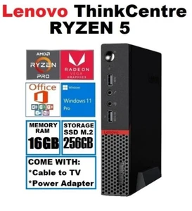 Lenovo Desktop ThinkCentre M715q, AMD Ryzen 5 PRO, 16GB RAM, 256GB SSD M.2 - Picture 1 of 3