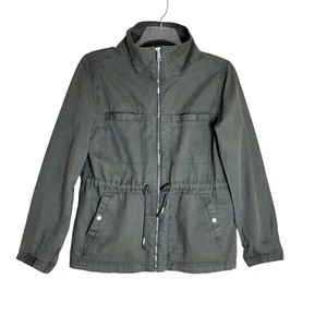 Women's Old Navy Utility Jacket Size L Olive Army Fatigue Green Drawstring Waist - Picture 1 of 5