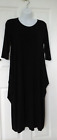 DIVERSE Made in Italy Pull On Long Sleeve Black Jersey Parachute Dress (M)