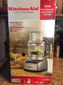 KitchenAid KFP0922CU Silver 9-cup Food Processor Exactslice System Rare NIB - Picture 1 of 5