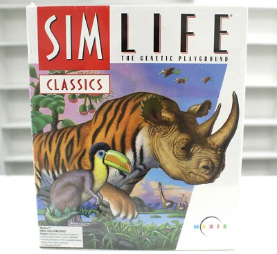Sim Life VTG PC Game 3.5" HD Disk, Windows IBM 1992, RARE Factory Sealed Big Box - Image 1 of 4