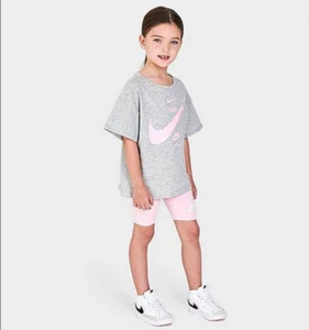 NIKE Girls' Little Kids' Repeat T-shirt And Bike Shorts Set (Size 18 M) - Picture 1 of 1