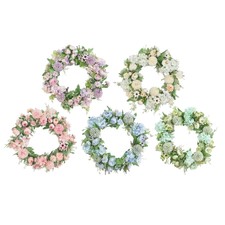 5 Pieces 16inch Artificial Flower Wreath Spring Door Window Garland Decor