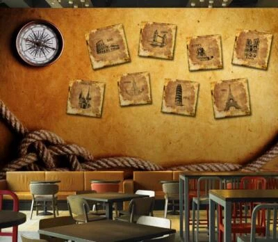 3D ретро фото компас ZHUB9705 обои настенная роспись съемный самоклеящийся Ann - Изображение 1 из 4