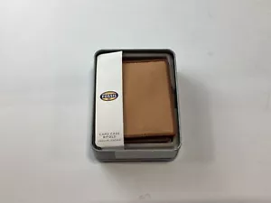 Billetera doble plegable de cuero bronceado Fossil para hombre NUEVA - Imagen 1 de 2