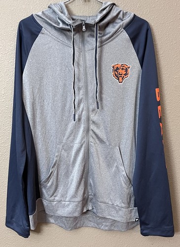 VETEMENTS Felpa con cappuccio Chicago Bears NFL Team Apparel grigia full zip donna grande ex condizioni