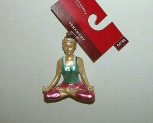 NEW NWT Christmas Ornament Yoga Woman Girl Lotus Pose - Picture 1 of 2